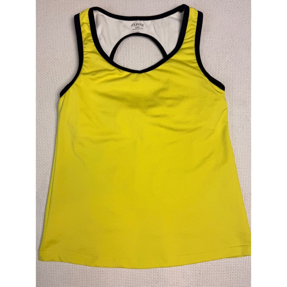 Aspire Neon Yellow Athletic Tank Top – Size Small – Made in USA